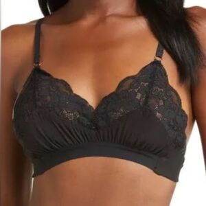 NWT FREE PEOPLE x WE ARE HAH Lounge Bralette Bra Black Lace Size Medium
